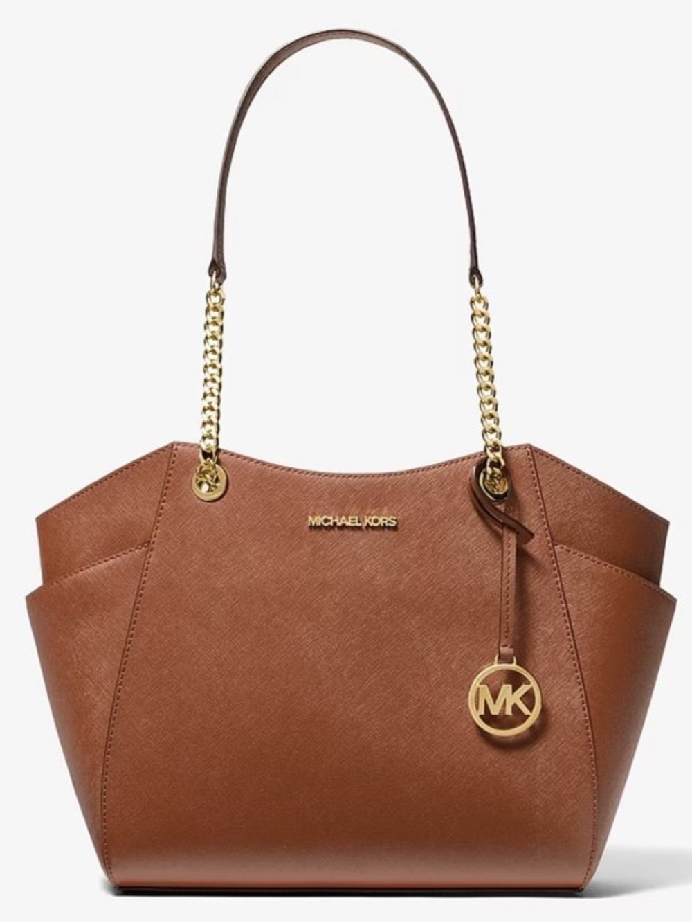 NWT MICHAEL MICHAEL KORS LEATHER EXTRA LARGE CHAIN SHOULDER TOTE LUGGAGE HANDBAG